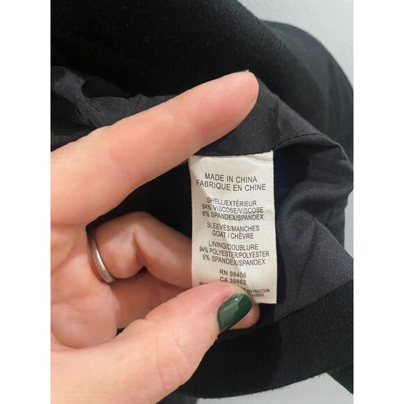 Theory Yaisa Classical Genuine Leather Sleeve Jacket - Black M - Picture 8 of 9